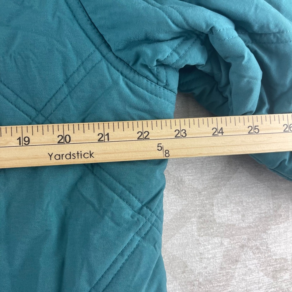 LL Bean Vintage Women Petite Medium Teal Quilted Insulated Parka Jacket P290 - Picture 3 of 9